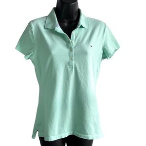 Tommy Hilfiger Green Classic Short Sleeve Collared Pique Polo Pullover SzM